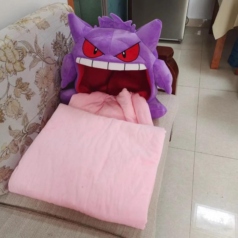 Pokemon Gengar Peluche Lingua Grande Periferica Anime Gengar Taglia Grande Cuscino per Dormire Coperta Nap a Doppio Uso Giocattolo di Peluche Imbottito