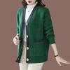 Knitted Cardigan Women's Sweater Jacket Spring and Autumn Loose V-neck Sweater Top