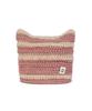 Bajal Square Label Striped Crochet Beanie Pink