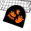 Pattern Ghost Festive Knitted Cap Halloween Fashion Hat Casual Breathable Gift
