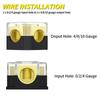2 Way Power Distribution Block 0/2/4 AWG Gauge In 4/8/10 Gauge Out Car Audio Stereo Amp Distribution Connecting Block