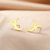LIKGREAT Crescent Moon Earring for Women Girls Lunar Moon Phase Stud Dangle Earrings Stainless Steel Jewelry Gift