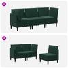 Living Room Set with Cushions 3 pcs Dark Green Velvet