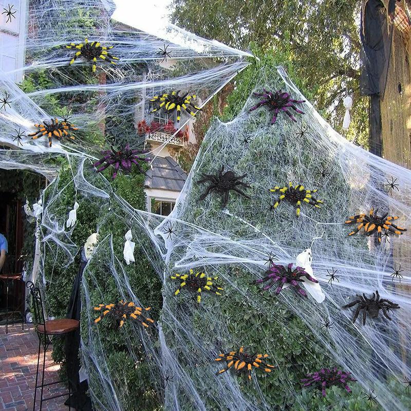 5Pcs Realistic Plastic Spiders Happy Halloween Party Spider Web Home Decoration Kids Trick Toys Haunted House Horror Props