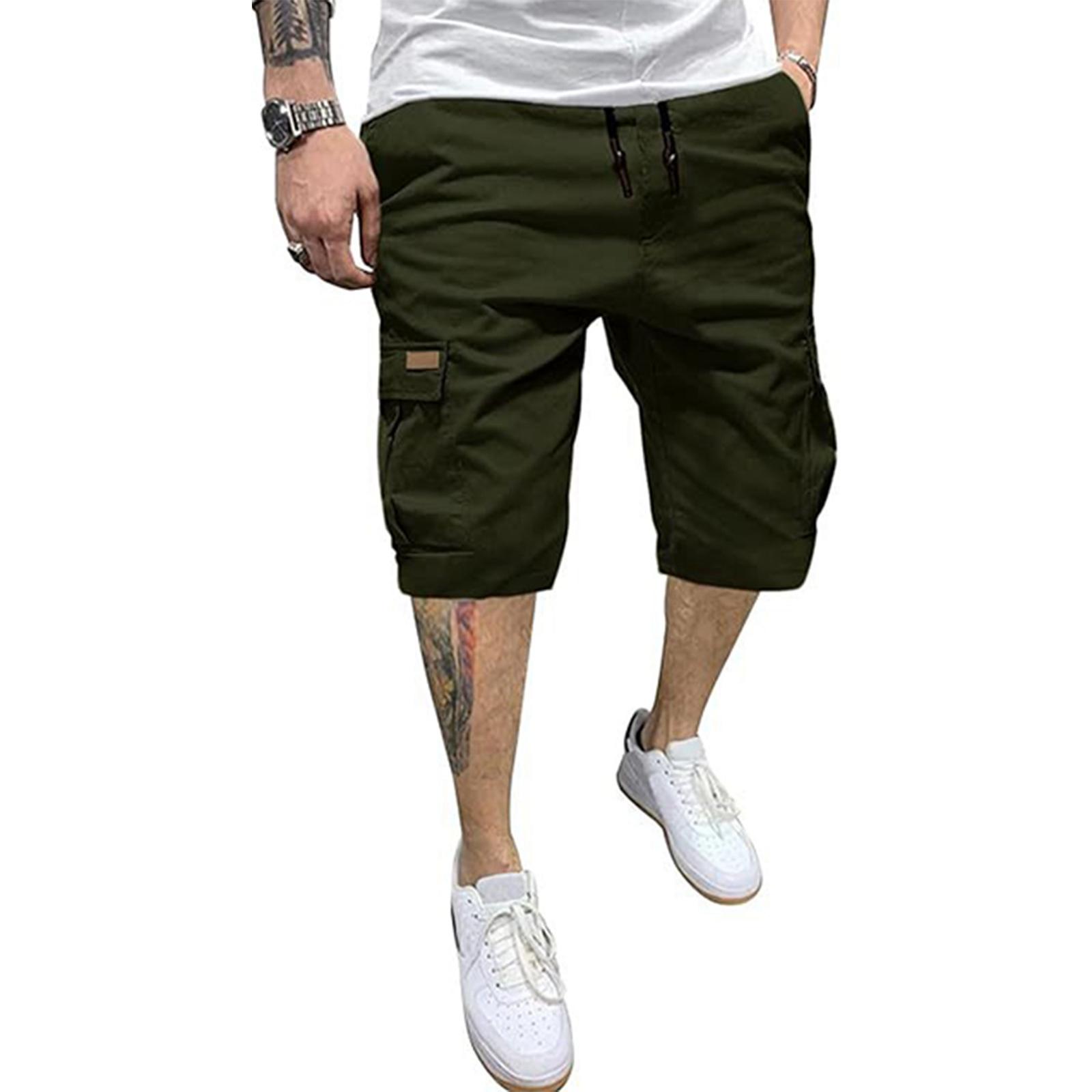 Men s Multi-pocket Cotton Work Pants L армия зеленый