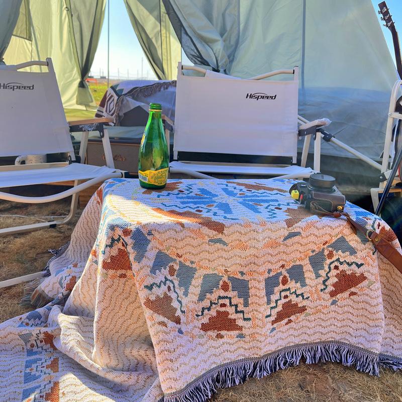 Outdoor Equipment Multi Purpose Ethnic Style Picnic Mat Floor Mat Retro Style Camping Carpet Beach Cover Carpet