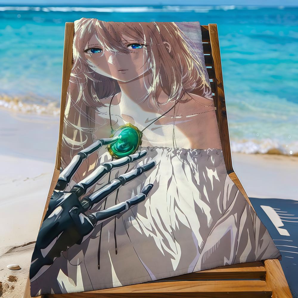 Anime V-Violet E-Evergarden Towel Sports Quick Dry Travel Camping Gear Sandproof Soft Light Large Beach Towel