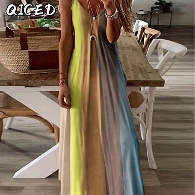 Vestidos Casuais da Moda de Verão e Primavera Sem Mangas com Decote em V