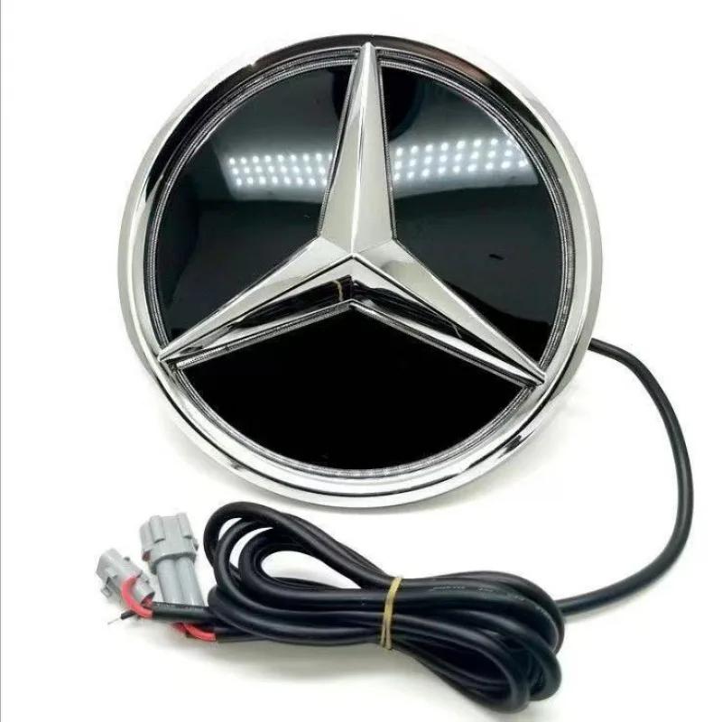 2025 Hot Car Sticker Car Front Grilled Star Emblem LED Illuminated Logo White Blue Red Light for Mercedes Benz W245 GLK 2006-201