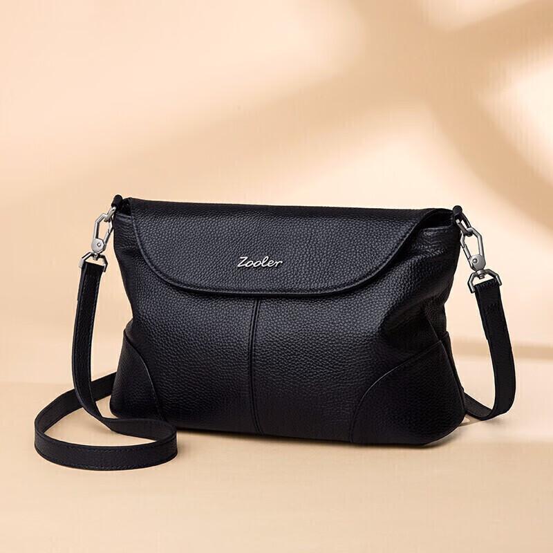 ZOOLER Women's Handbag, Top-Grain Leather Crossbody Bag, Ladies' Purse, Black