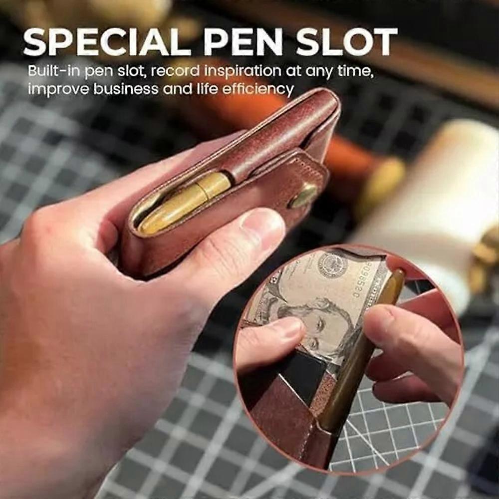 Multifunctional Compact Wallet,Premium Leather Slim Money Clip for Men