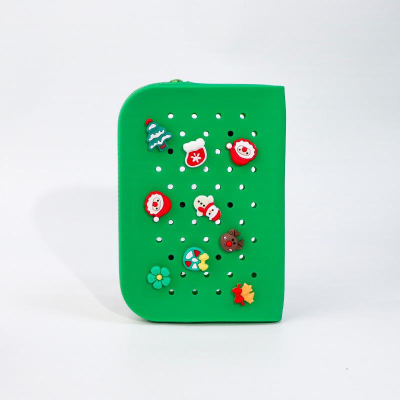 DIY silicone hole pencil bag, student creative cute pencil bag learning stationery storage bag stationery box
