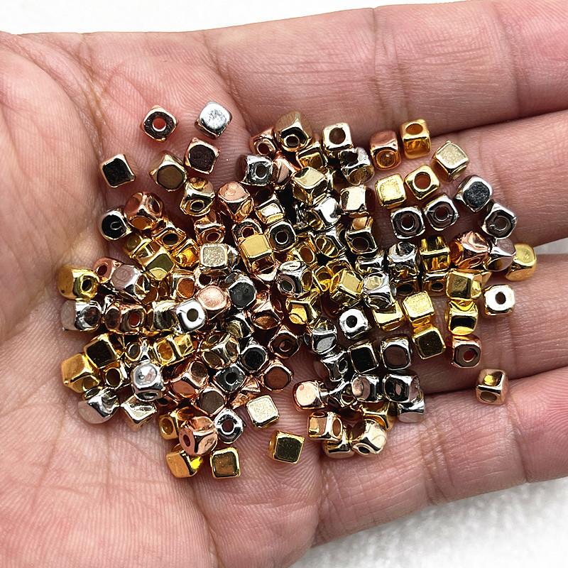 

New 200pcs 3mm 4mm MiNi CCB Square Seed Spacer Beads for Jewelry Making DIY Accessories 4mm(200pcs)