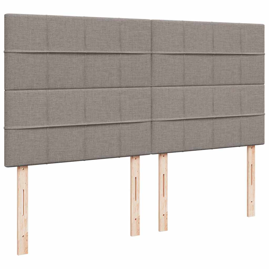Ottoman Bed with Mattresses Taupe 200x200 Cm Fabric