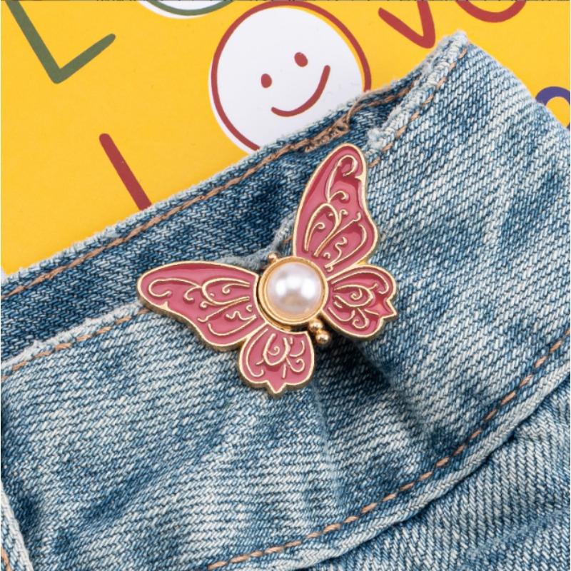 

Регулируемый джинсовый пояс-утяжка с застежкой - Съемный, не требующий шитья корректирующий пояс в форме бабочки для джинсов 1 Pair красный