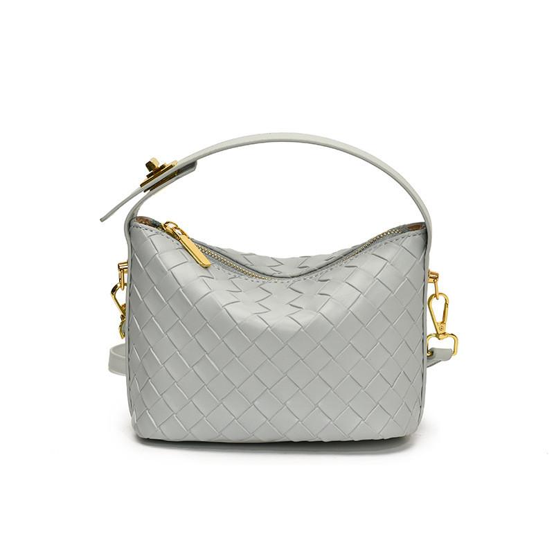 Pu Texture Woven Single Shoulder Crossbody Bag Solid Color Handbag Fashion Women