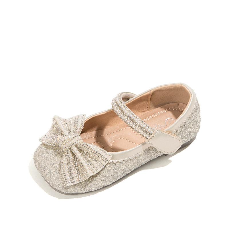 Girls princess shoes 2025 autumn new children's shoes leather shoes baby crystal shoes little girl shoes spring and autumn shoes