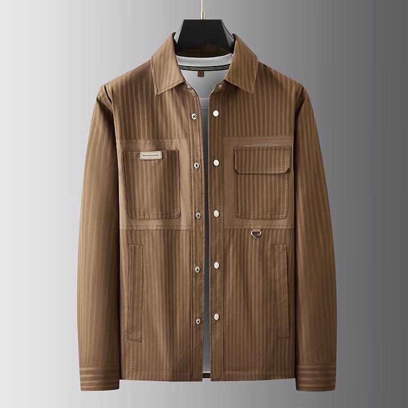 

Men s Plus Size Vertical Stripe Lapel Jacket 7XL