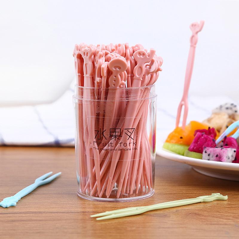 50Pcs Cute Mini Animal Cartoon Food Picks Children Snack Cake Dessert Food Fruit Forks Lunch Bento Accessories Party Decor