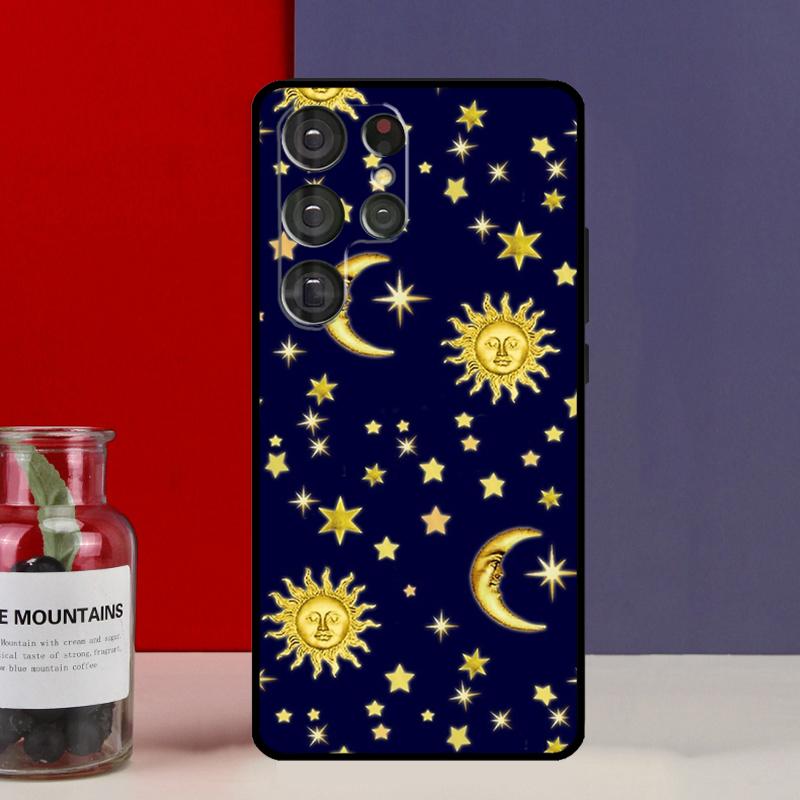 Vintage Moon and Sun Stars Funda Case For Samsung Galaxy S25 Ultra S9 S10 S20 S21 FE S22 S23 Plus S24 Ultra Phone Cover
