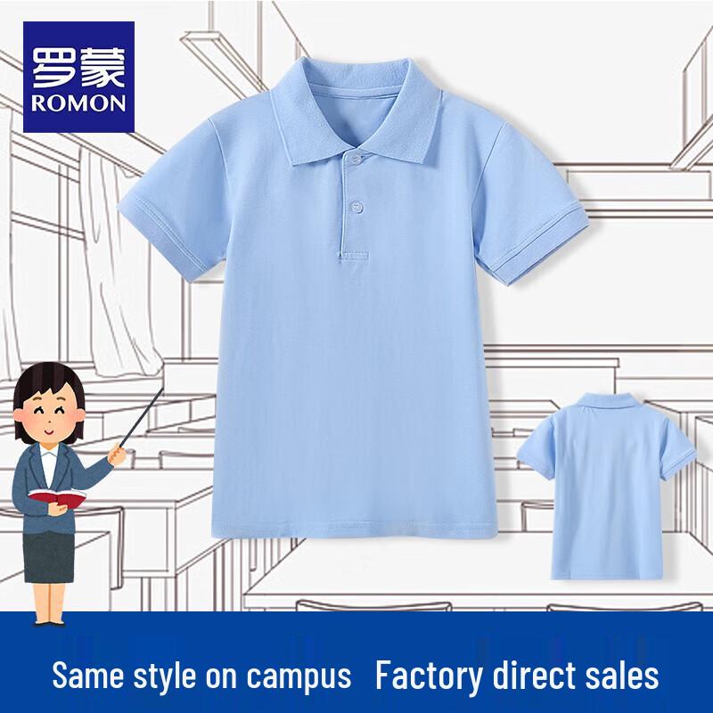 Romon Kids  Short Sleeve Polo Shirt School Uniform Summer T-shirt 130