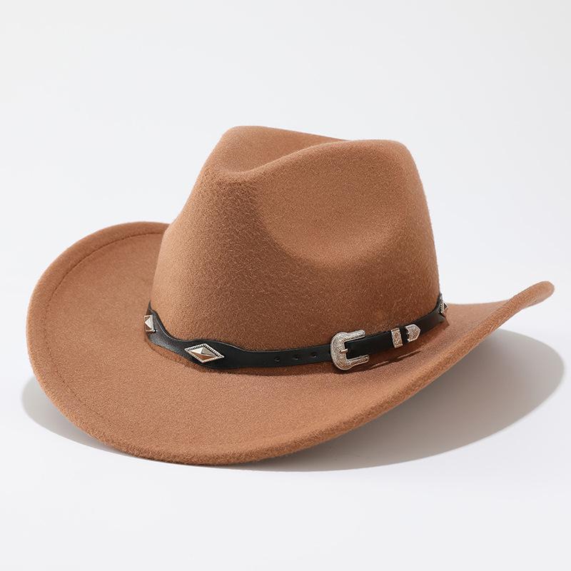 Farm West cowboy hat for men and women, music party jazz hat, autumn/winter European and American style felt top hat