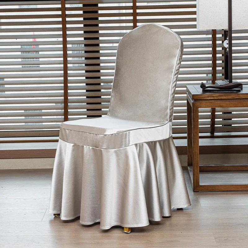 1 buc Husă Scaun Nuntă Decorare Petrecere Spandex cu Fustă Pliată Utilizare Elastică Stretch Dining Lux Aniversare Hotel Banchet