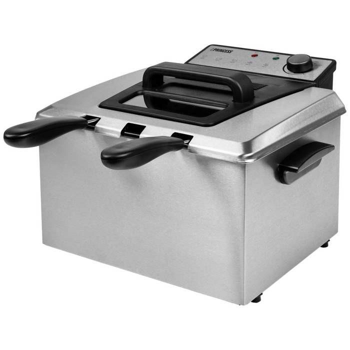 Friteuse Princess 185000 - Kledning i rustfritt stål - 3270 W - 5 L - 33 X 18,5 X 36 cm - Metall