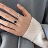 Chic Korean Vintage Heart Stacking Ring For Women Adjustable Copper Fashion Jewelry