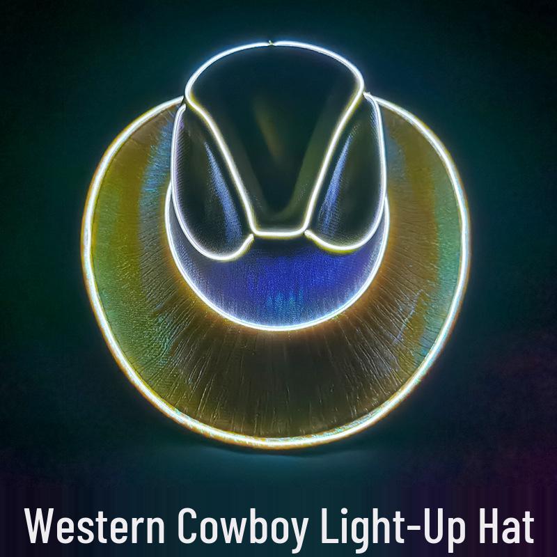 LED Glowing Cowboy Hat: Halloween & Christmas Decoration Gift