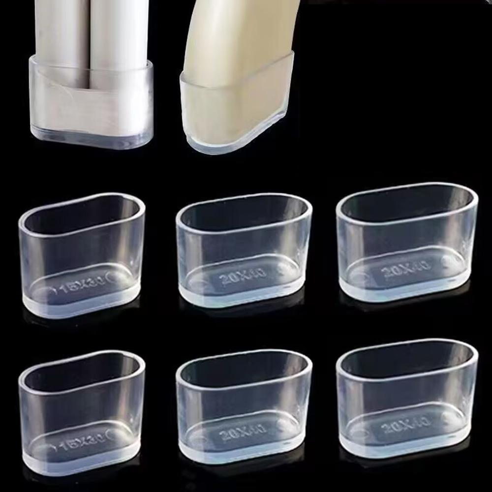 4Pcs Clear Silicone Oval Chair Leg Covers - Furnitures Feets Protectors, Oval Chair Leg Caps