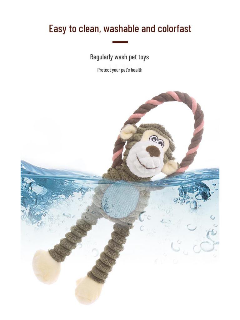 Plush Long-Legged Elephant Monkey Lion Dog Toy - Chew Resistant and Teething Friendly