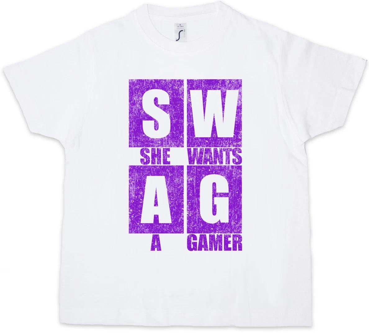 ОНА ХОЧЕТ ИГРОКА Детская Футболка для Мальчиков Игрок Игры Swag Реальная Жизнь Ролевые Игры LARP RPG 160