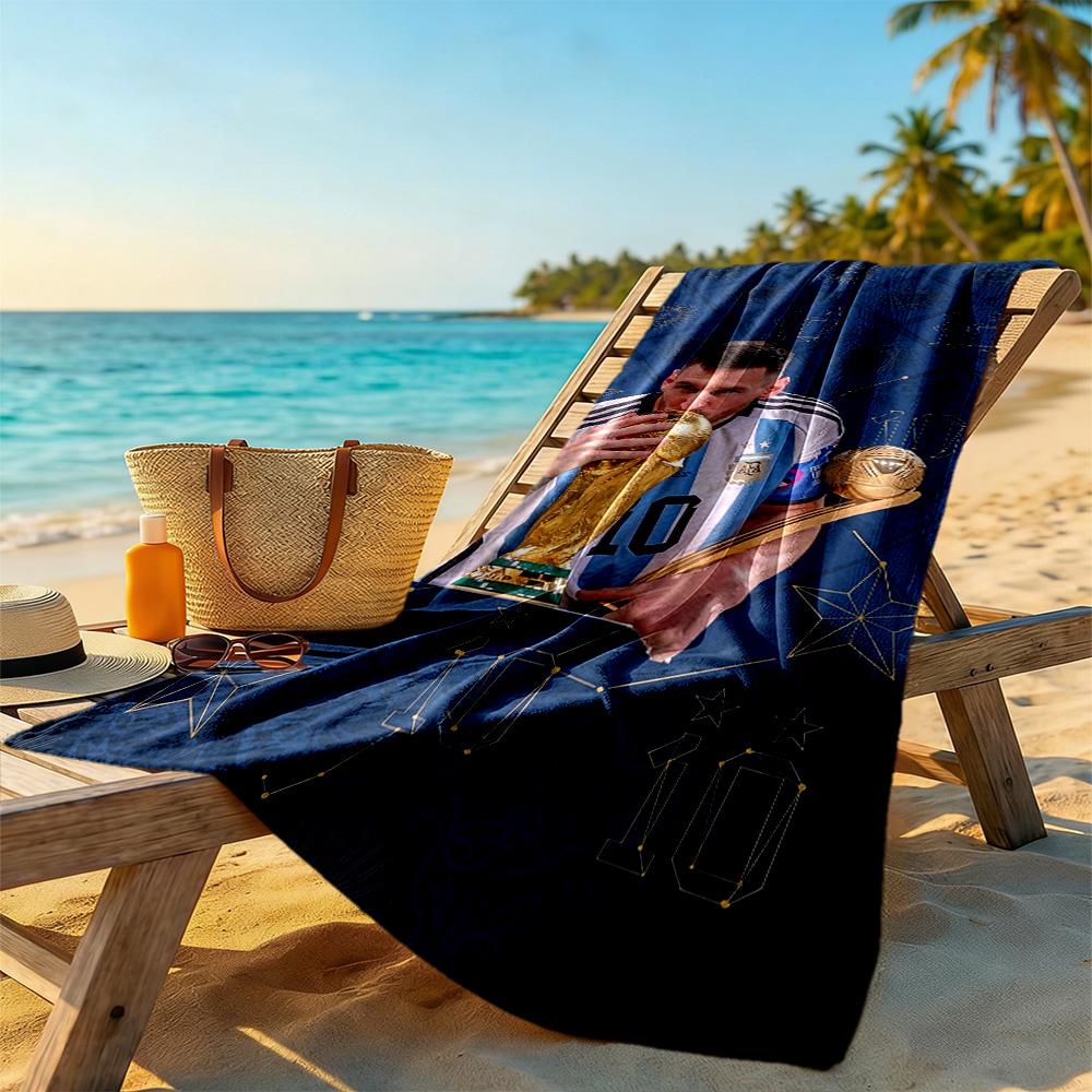 Messi Beach Towel Soft Durable Quick-Dry Comfortable Lightweight Suitable for Sports, Travel, Swimming, Yoga, Bathroom, Beach, And Pool