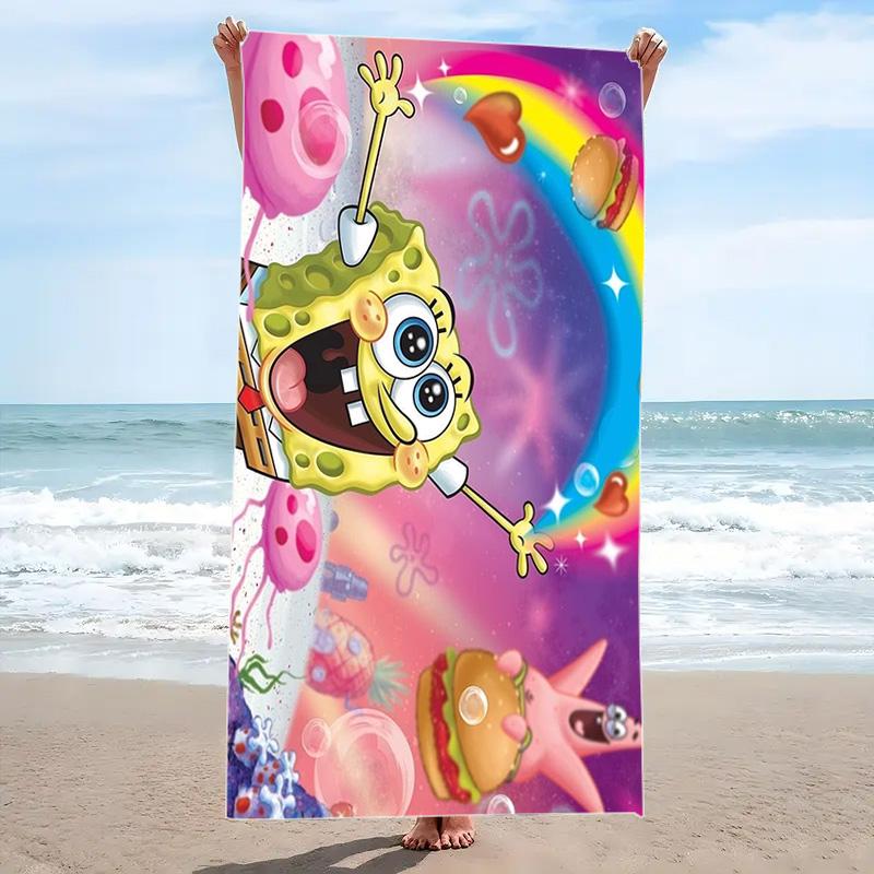 SquarePants Print Beach Towel, Large Soft Quick Dry Towel for Beach Camping Swimming