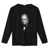Winston Churchill Great Britain United Kingdom England Vintage Portrait T Shirt Vintage Washed Designer Clothes Unisex Homme