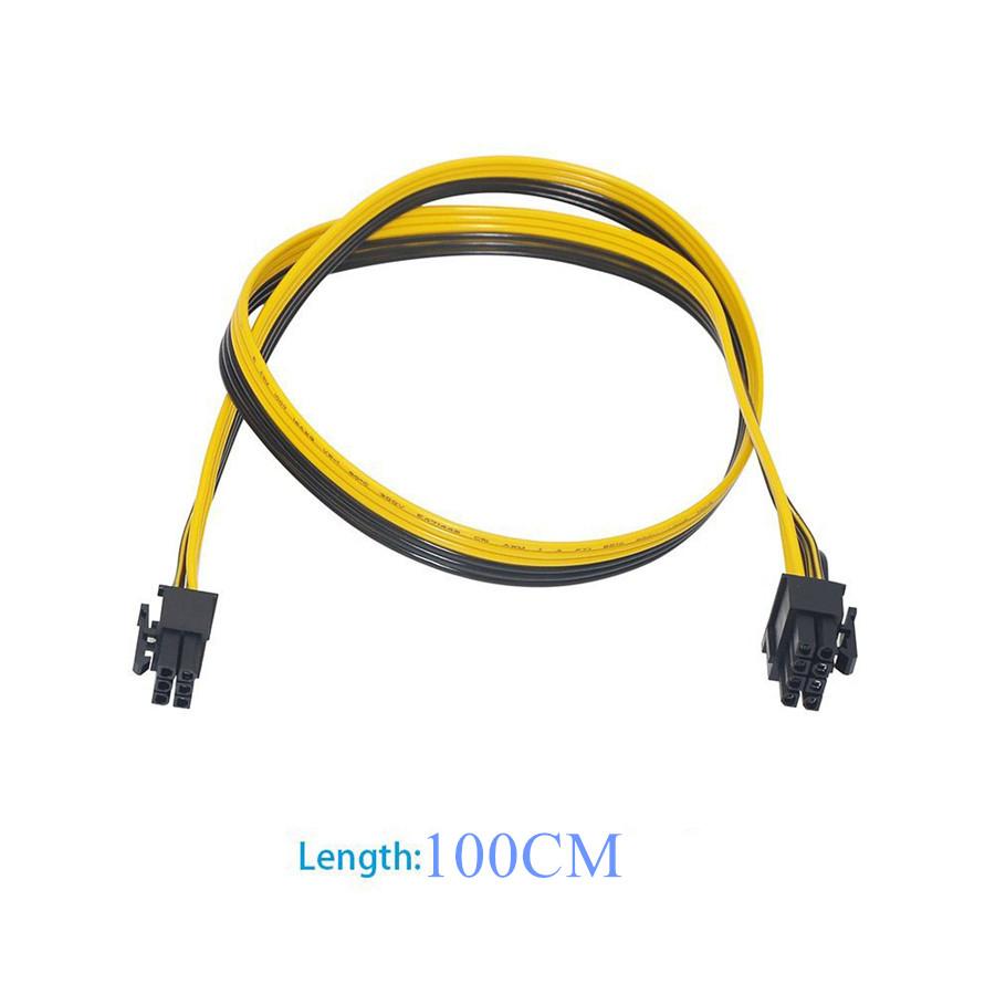 5 X 100cm 6Pin To 8Pin Breakout Cable PCI-E Cable 18AWG For Mining Graphics Card