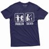 Mens Funny Problem Solved Fishing T-shirt Fisherman Gift Tee Fishing Lover Shirt