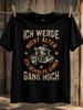 Nicht Alter Gang Hoch Motorcycle Rider With Orange Stars Aging Biker Attitude Theme Unisex All Unisex All Tshirt