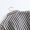 2025 Spring Women's Asymmetrical Striped Turn-Down Collar Long-Sleeve Shirt