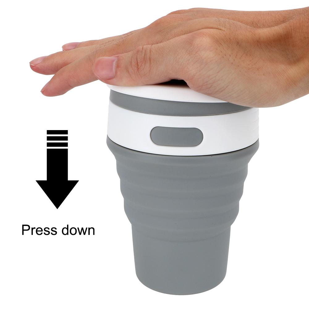 Kávové hrnky Přenosné Skládací kelímky na vodu potravinářské kvality Silikonový cestovní kelímek Skládací hrnky na čaj a kávu Bez BPA Nápojové nádobí Hrnek