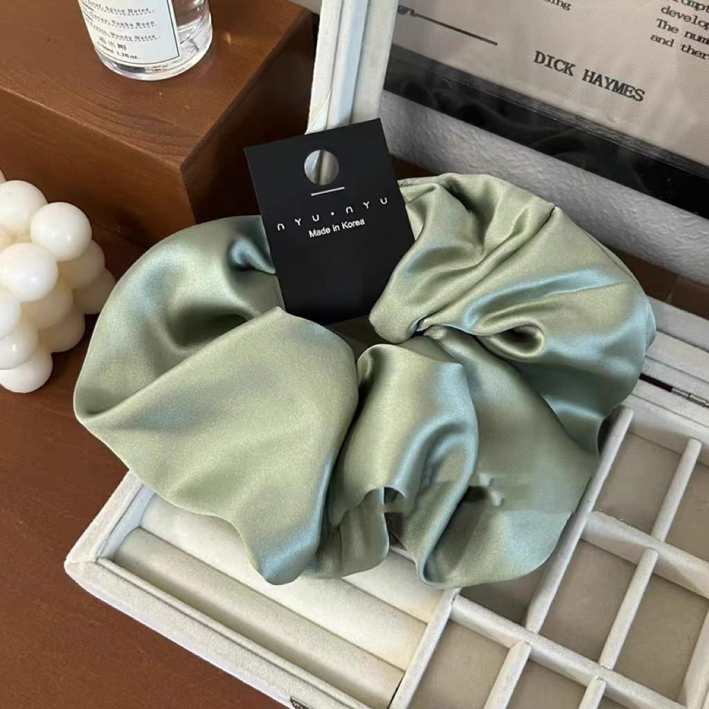 Oversize Satin Scrunchies Elatic Hair Bands Women Girls Ponytail Holder Silk Hair Ties Simple Large Chouchou Hair Accessories
