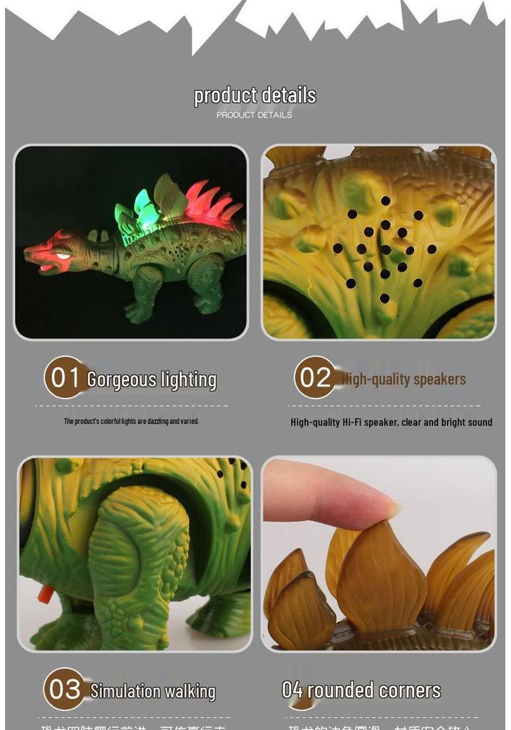 Kids' Electronic T-Rex Dinosaur Toy with Lights, Sound, and Walking Motion - Perfect Gift for Boys