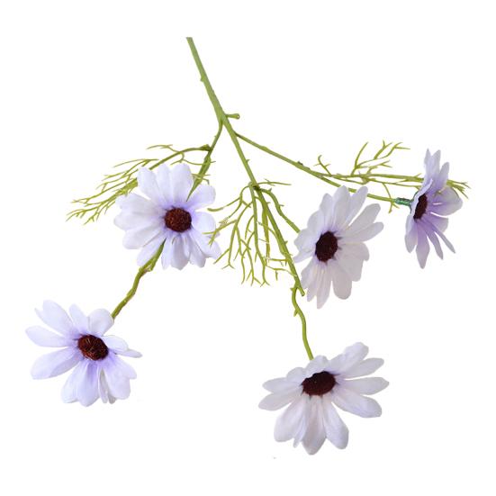 Artificial Flowers 5-Head Artificial Dutch Chrysanthemum & Daisy Bouquet 52cm Silk Faux Flowers for Wedding Holiday Home Decor Photography Props