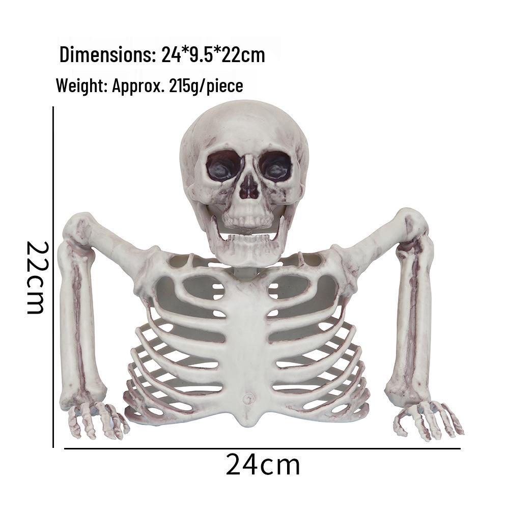 Decorazione scheletro da giardino per Halloween: Decorazione realistica a mezzo busto di teschio per esposizione da giardino a tema horror