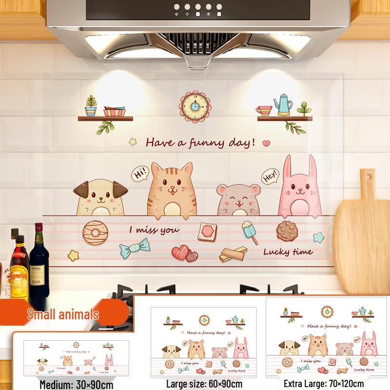 Fireproof, Waterproof, Self-Adhesive Kitchen Oil-Proof Wall Stickers for Stoves and Range Hoods.