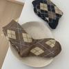 Calm Intellectual Women's Japanese Plaid Winter Wool Socks - Thick Warm Mid-Calf Celebrity Style