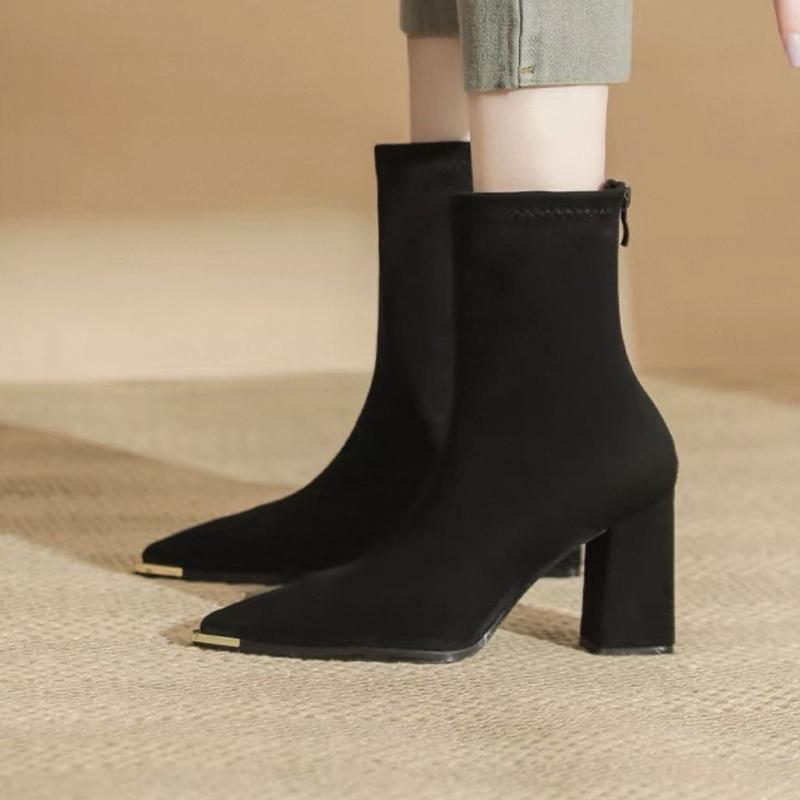 Женские ботинки Роскошные туфли на высоком каблуке Остроносые Массивные туфли Зимние Элегантные туфли-лодочки Ботинки челси Туфли-лодочки Элегантные Вечерние Mujer Botas 40 4500₽