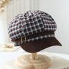 European and American street fashion women's plaid octagonal hat spring new simple cap outdoor visor painter hat