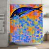 Brightly Colored Fish Print Shower Curtain Waterproof Home Decoration Bathroom Decorative Fabric C1294573-60X84Inches